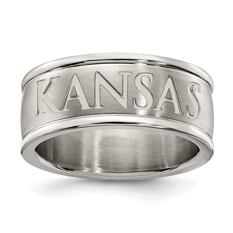 Edelstahl Uinv Of Kansas Logo Ring