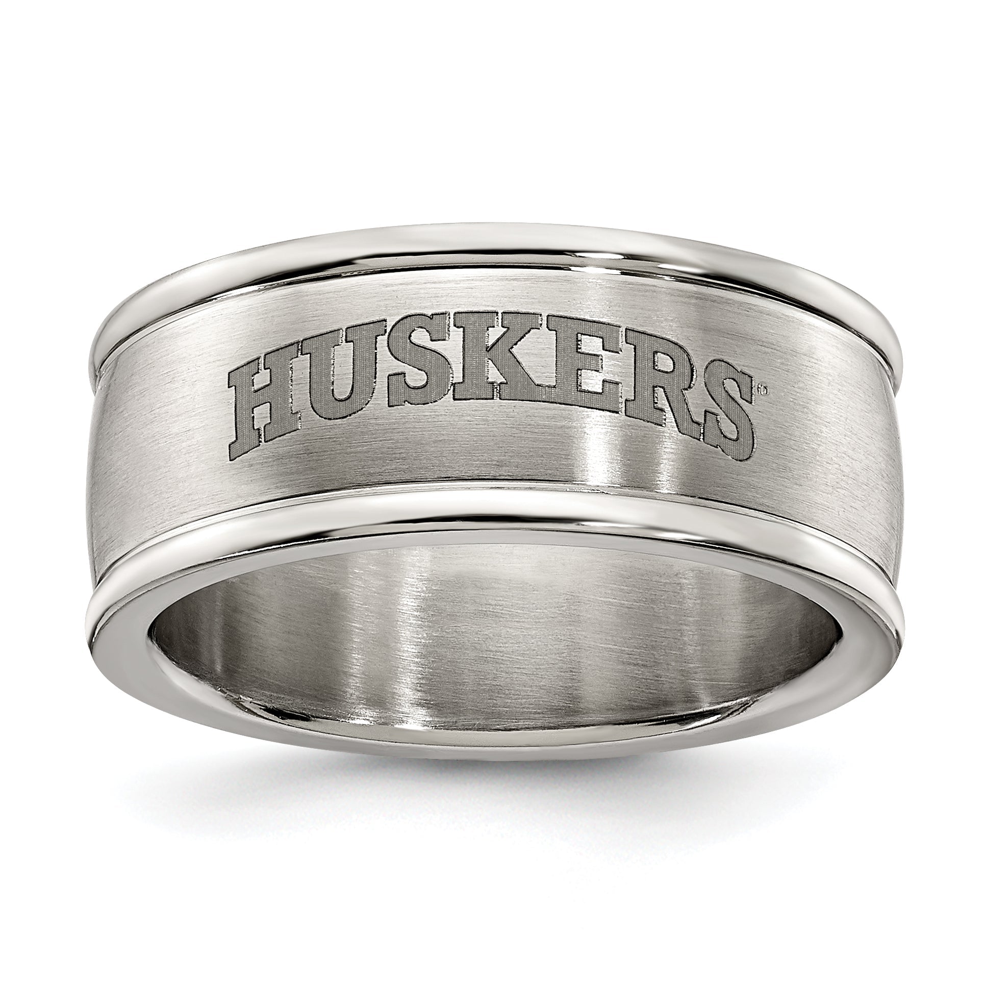 Edelstahl Universität Of Nebraska Logo Ring Größe 7 (size 7 Nur)