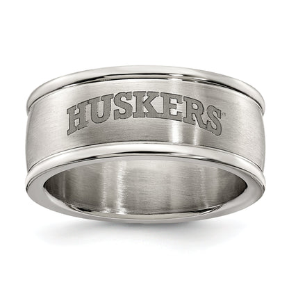 Edelstahl Universität Of Nebraska Logo Ring Größe 7 (size 7 Nur)
