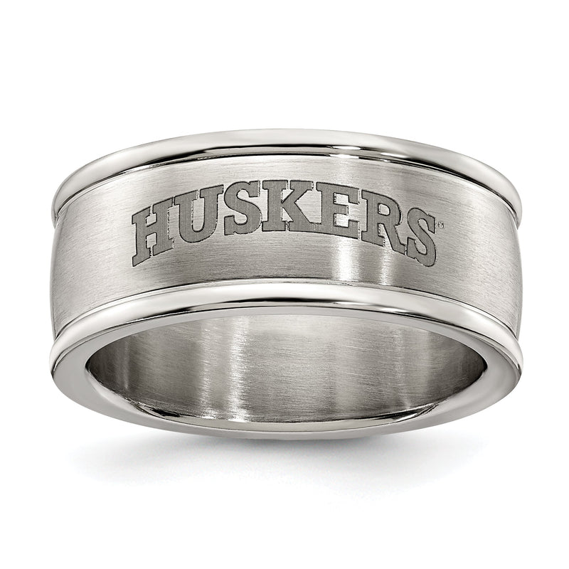 Edelstahl Universität Of Nebraska Logo Ring Größe 7 (size 7 Nur)