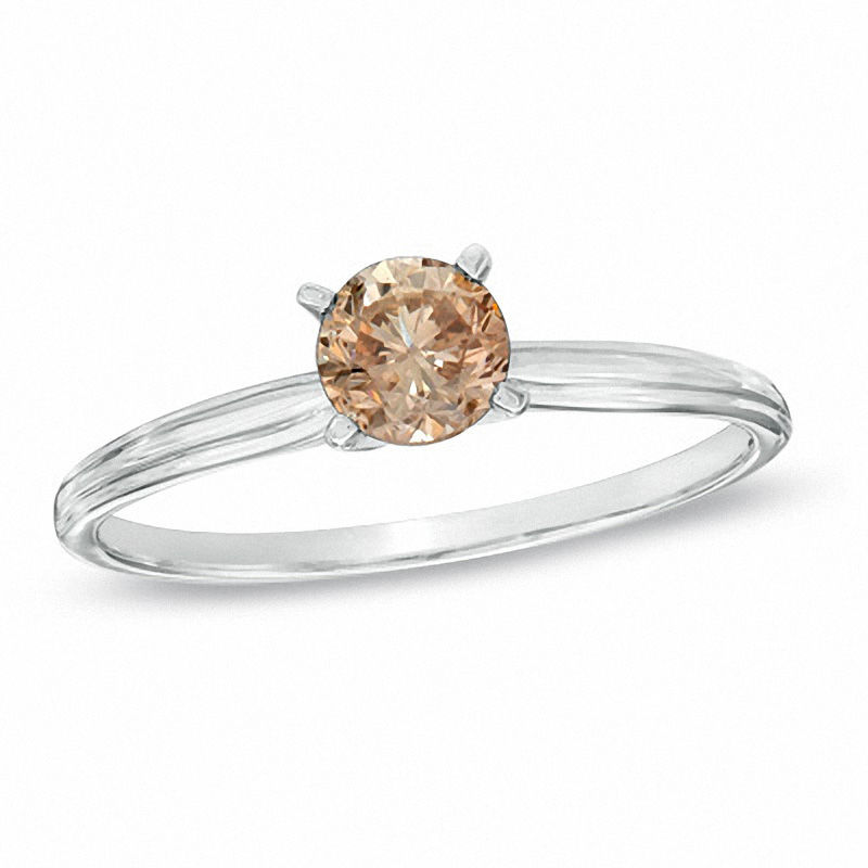 0,25 ct. Champagner-Diamant-Solitär-Verlobungsring aus 14K Weißgold