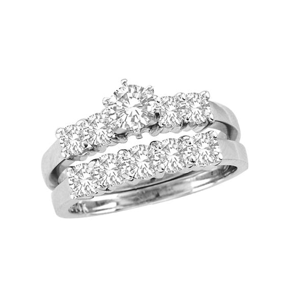 1,5 ct. Diamant-Brautset aus 14K Weißgold