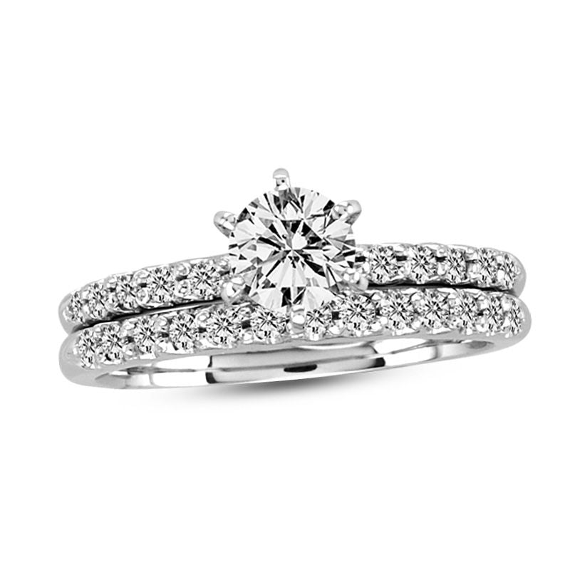 Braut-Set mit 1 ct. Gesamtgewicht Diamant in 14K Weißgold