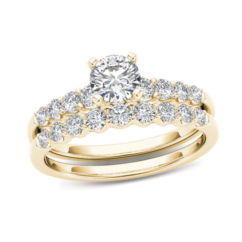 Braut-Set mit Diamanten, 1 ct. Gesamtgewicht, in 14K Gelbgold