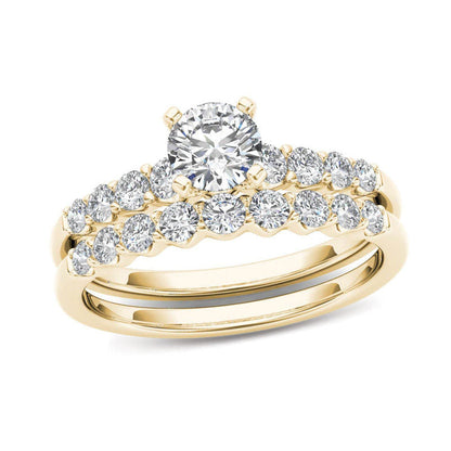Braut-Set mit Diamanten, 1 ct. Gesamtgewicht, in 14K Gelbgold