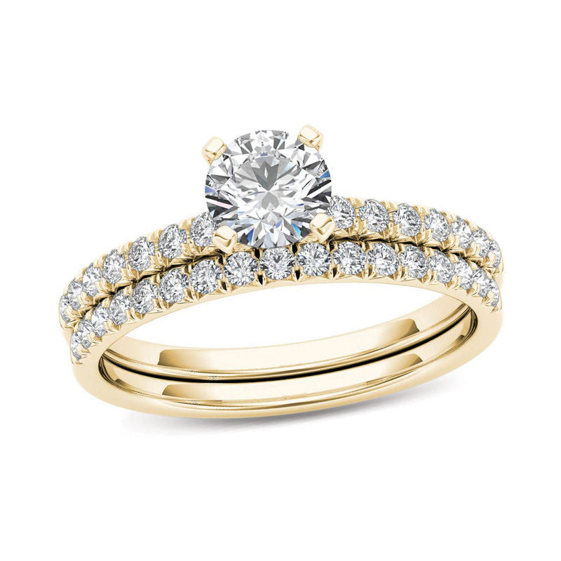 1 ct. Diamant Braut-Set mit Verlobungsring in 14K Gold