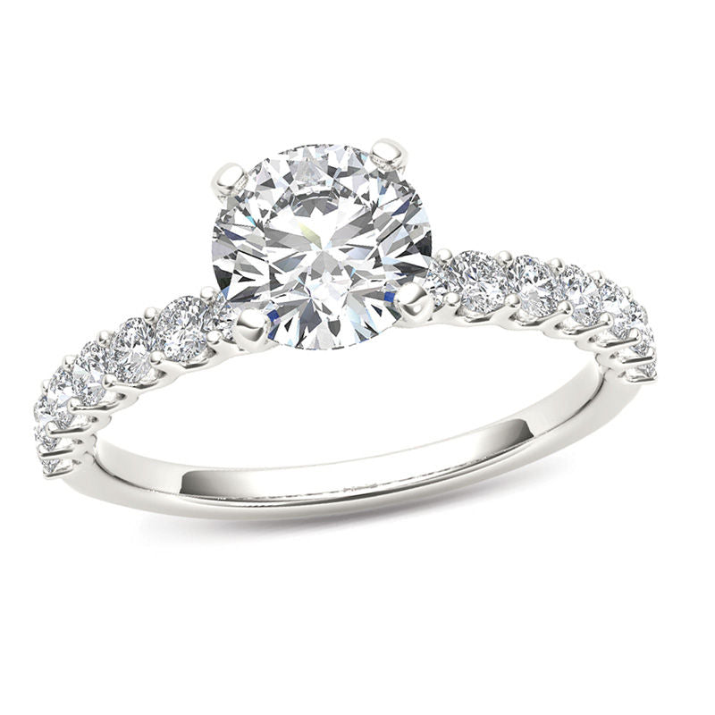 Verlobungsring mit Diamanten, 1 ct. Gesamtgewicht, in 14K Weißgold