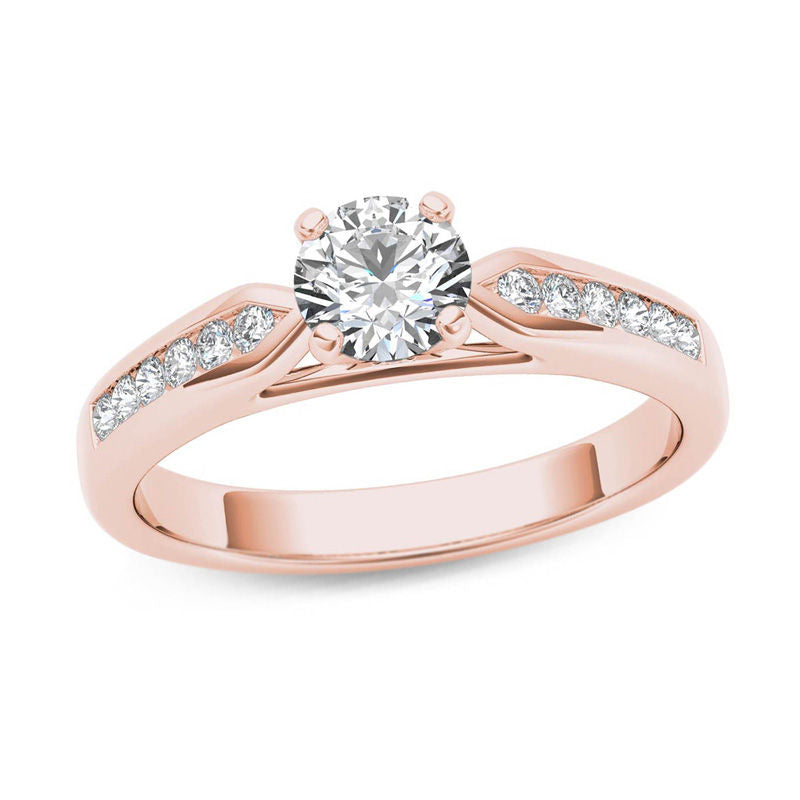 Verlobungsring mit 0,625 ct. Diamanten in 14K Roségold