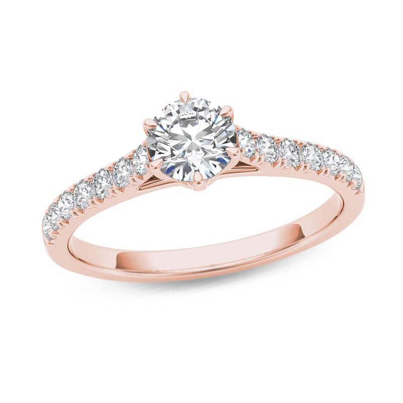 0,75 ct. Diamant-Verlobungsring aus 14K Roségold