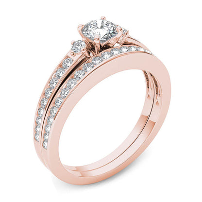 1 ct. Diamant-Brautset aus 14K Roségold