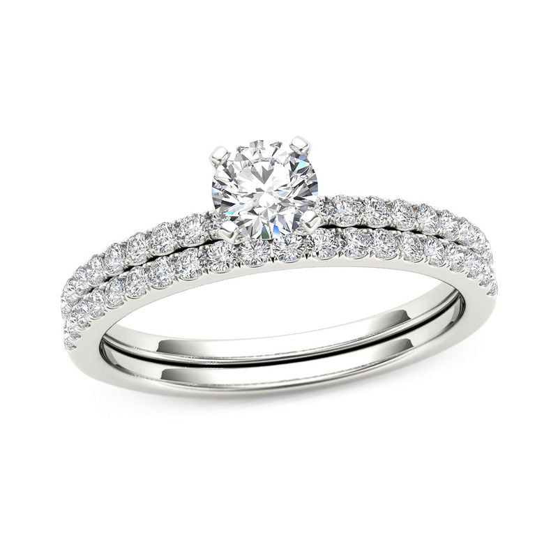 0,75 ct. Diamant-Braut-Set aus 14K Weißgold