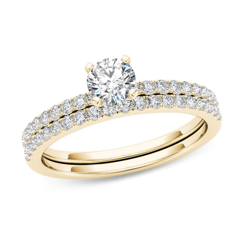 0,75 ct. Diamant-Braut-Set (Verlobungsring) in 14K Gold
