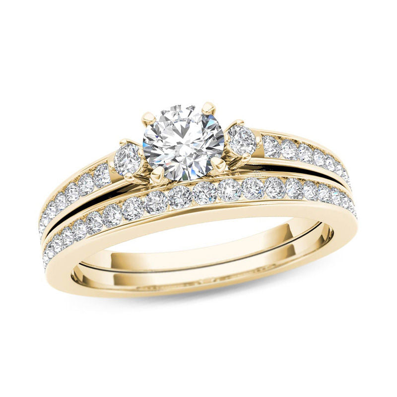 Braut-Set mit Verlobungsring, 1 ct. Gesamtgewicht Diamant, in 14K Gold