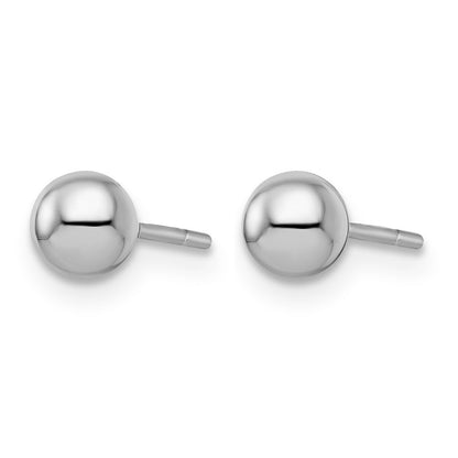 Sterlingsilber Rhodiniert 5mm Poliert Kugel Ohrstecker