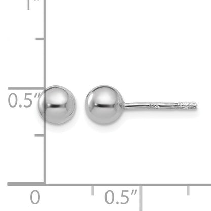 Sterlingsilber Rhodiniert 5mm Poliert Kugel Ohrstecker