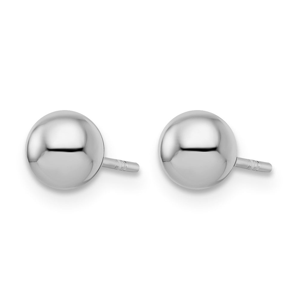 Sterlingsilber Rhodiniert 6mm Poliert Kugel Ohrstecker
