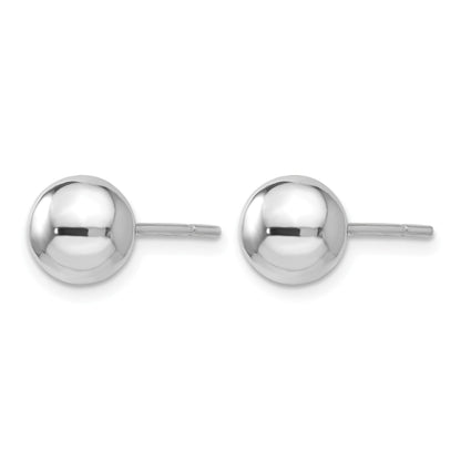 Sterlingsilber Rhodiniert 7mm Poliert Kugel Ohrstecker