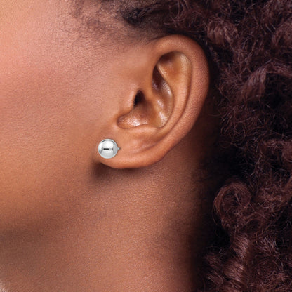 Sterlingsilber Rhodiniert 7mm Poliert Kugel Ohrstecker