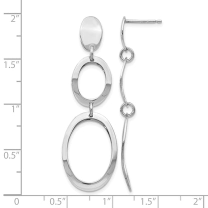 Sterlingsilber Rhodiniert Poliert Stecker Ohrhänger