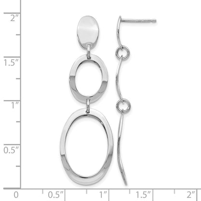 Sterlingsilber Rhodiniert Poliert Stecker Ohrhänger