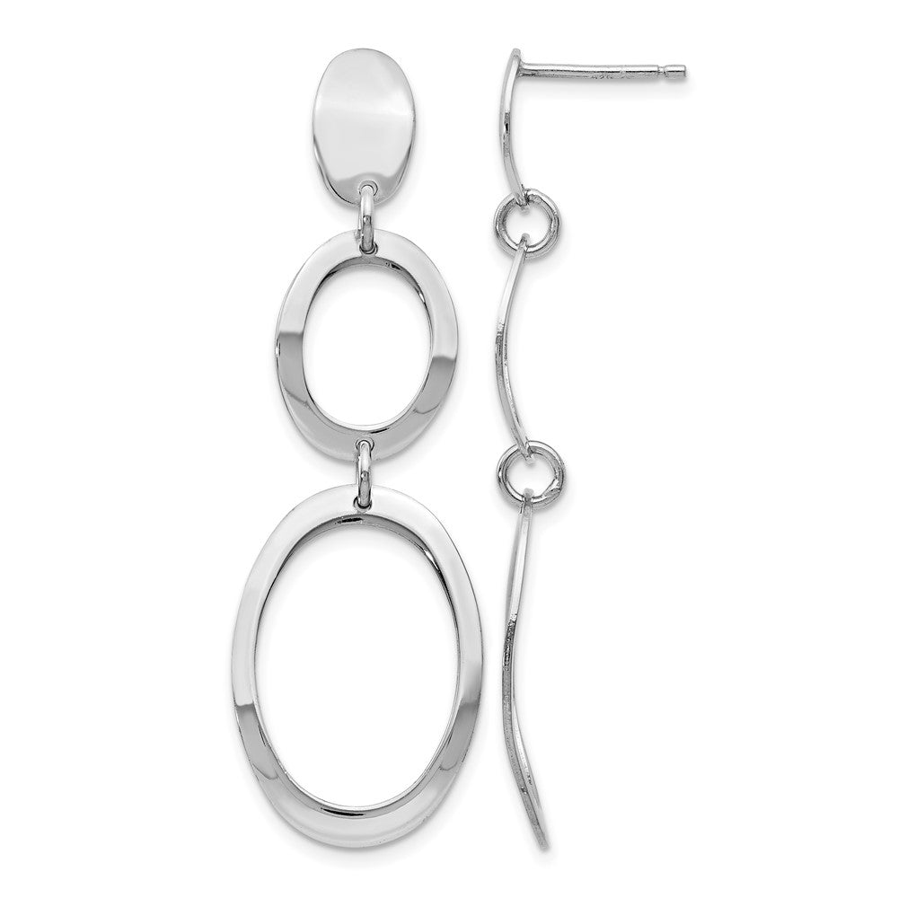Sterlingsilber Rhodiniert Poliert Stecker Ohrhänger