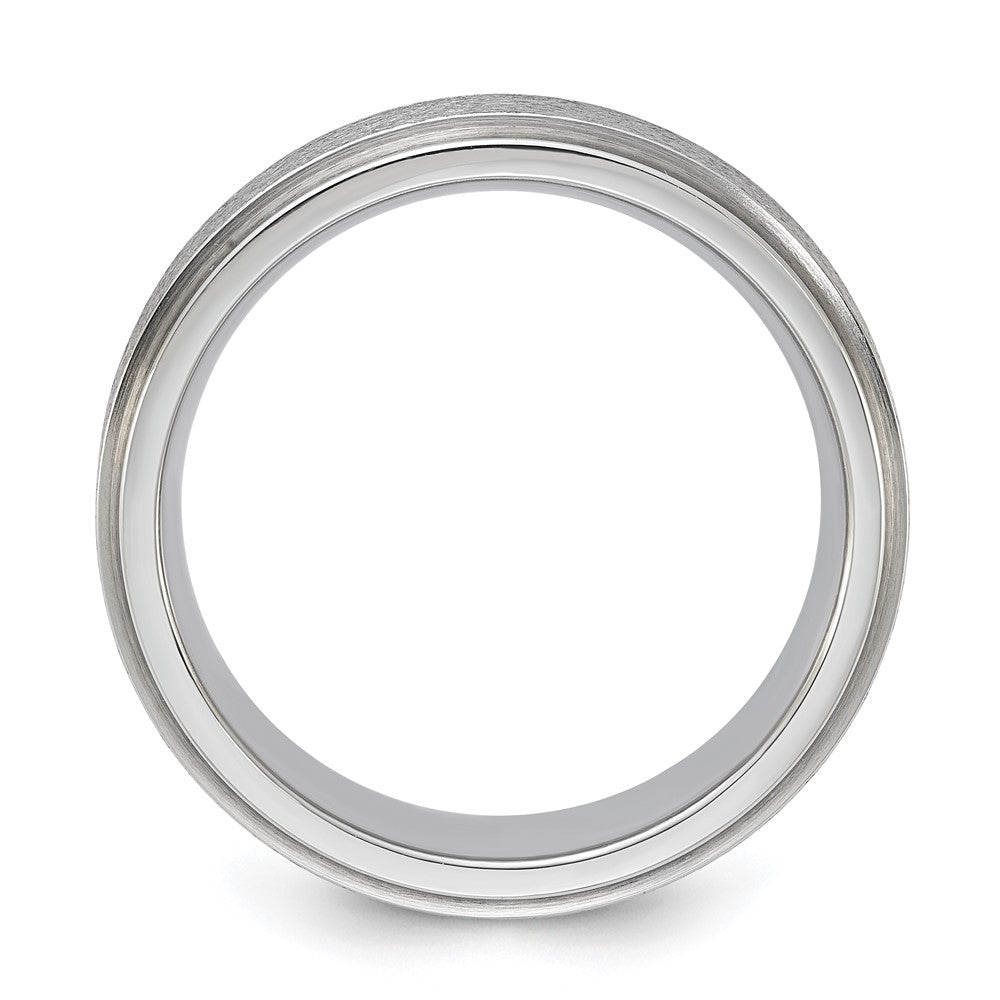 Vitalium Grain Finish Mittig 7mm Ridged Kante Flach Ring