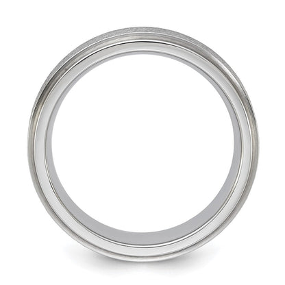 Vitalium Grain Finish Mittig 7mm Ridged Kante Flach Ring