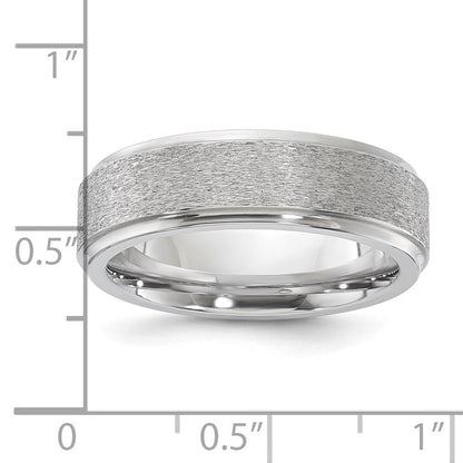 Vitalium Grain Finish Mittig 7mm Ridged Kante Flach Ring
