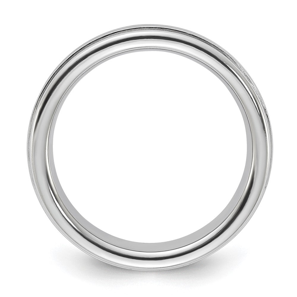 Vitalium Satiniert Finish Mittig Abgerundet Kante 6mm Ring (size 10 Nur)