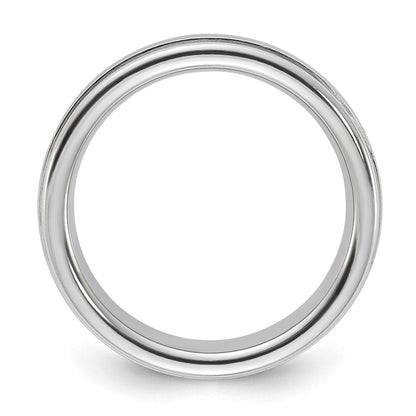 Vitalium Satiniert Finish Mittig Abgerundet Kante 6mm Ring (size 10 Nur)