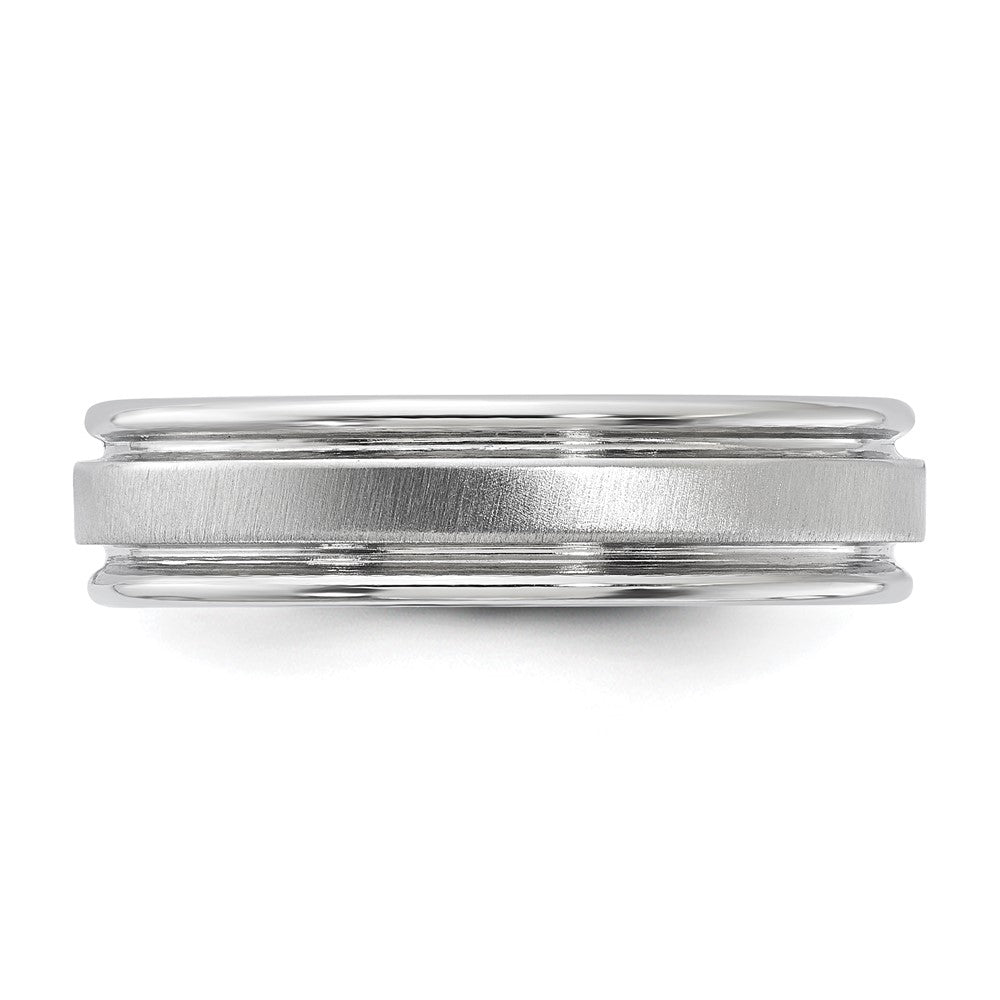 Vitalium Satiniert Finish Mittig Abgerundet Kante 6mm Ring (size 10 Nur)