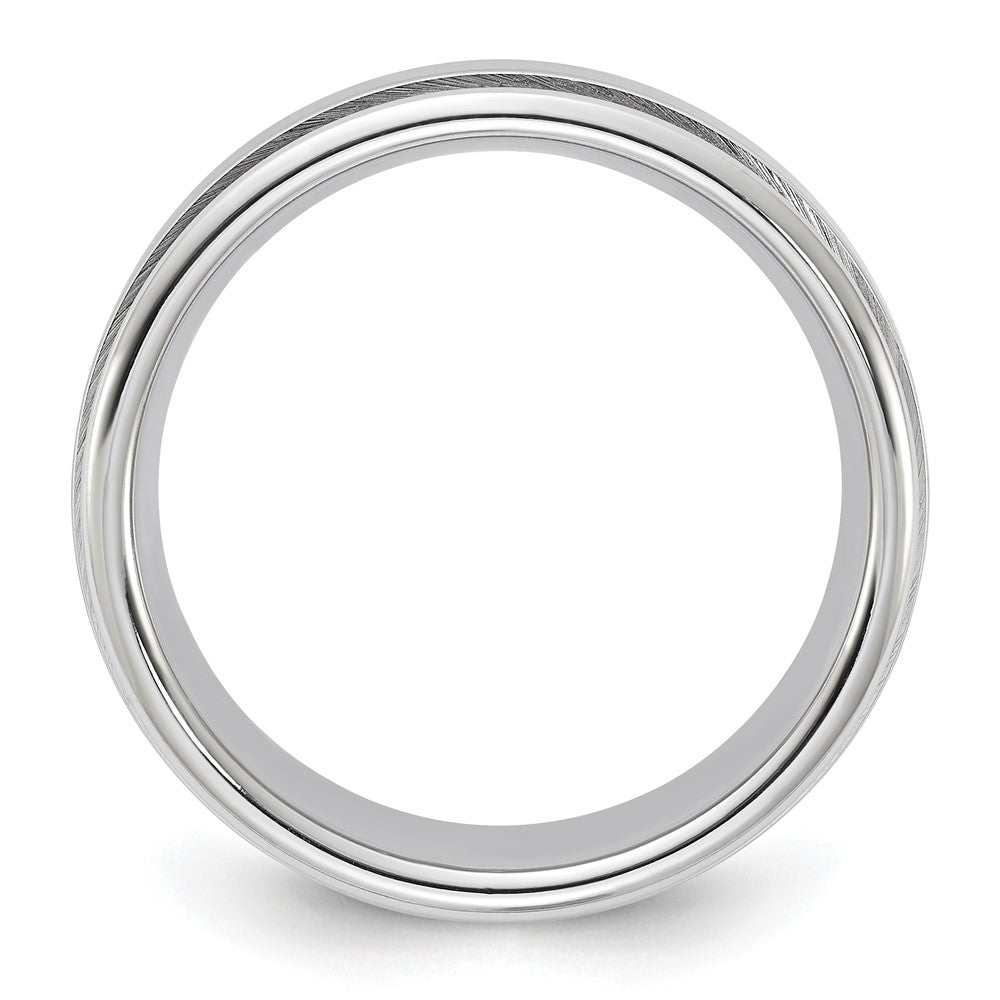 Vitalium Kreuz Satiniert Finish Mittig Abgerundet Kante 8mm Ring