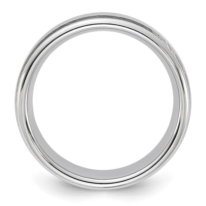 Vitalium Kreuz Satiniert Finish Mittig Abgerundet Kante 8mm Ring
