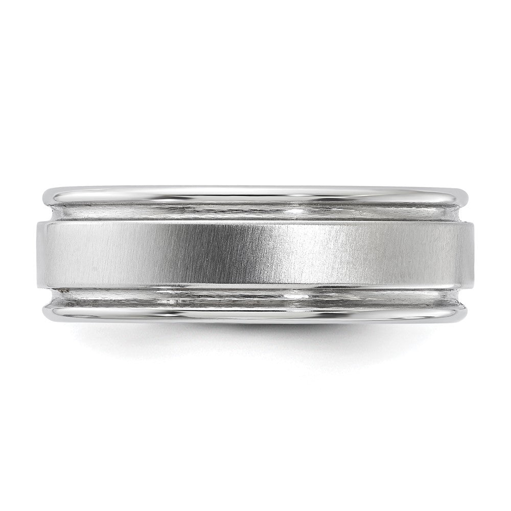 Vitalium Kreuz Satiniert Finish Mittig Abgerundet Kante 8mm Ring