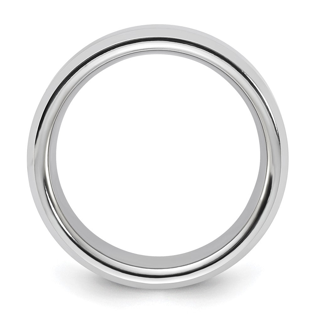 Vitalium Poliert 8mm Abgeschrägt Kante Ring (size 9.5 Nur)