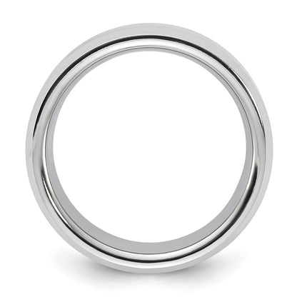 Vitalium Poliert 8mm Abgeschrägt Kante Ring (size 9.5 Nur)
