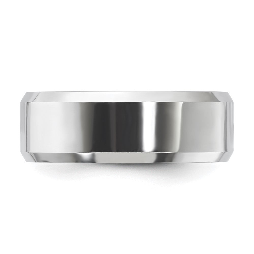 Vitalium Poliert 8mm Abgeschrägt Kante Ring (size 9.5 Nur)
