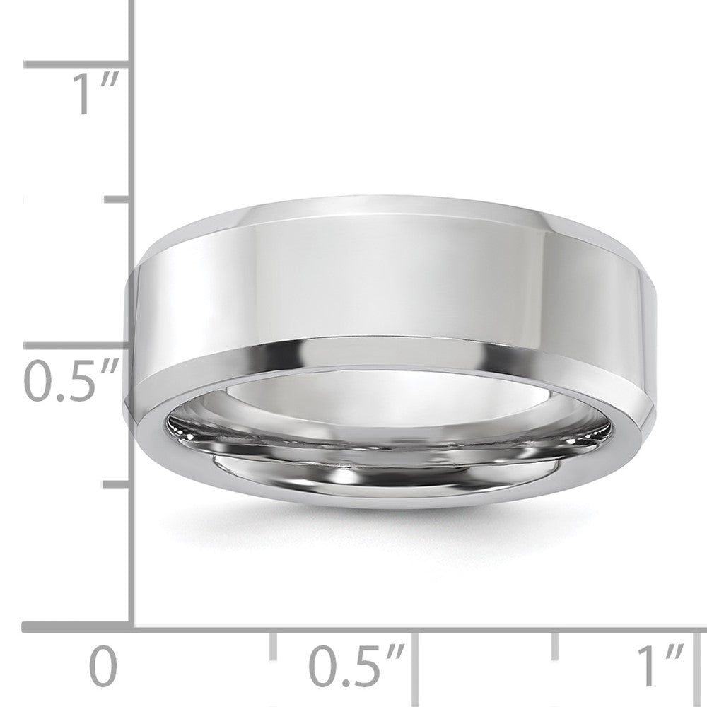 Vitalium Poliert 8mm Abgeschrägt Kante Ring (size 9.5 Nur)