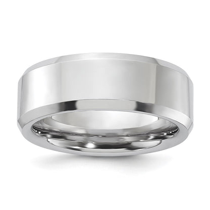 Vitalium Poliert 8mm Abgeschrägt Kante Ring (size 9.5 Nur)