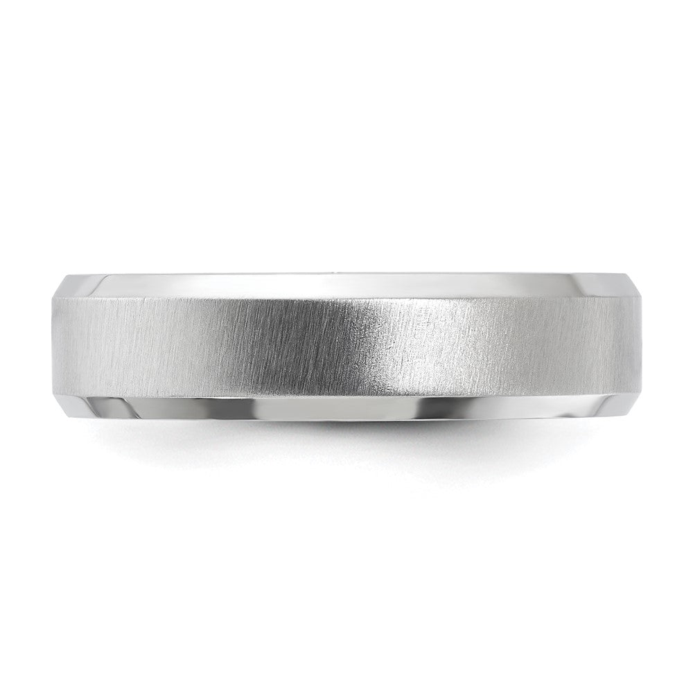Vitalium Kreuz Satiniert Mittig 6mm Abgeschrägt Kante Ring