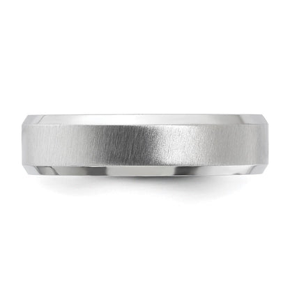 Vitalium Kreuz Satiniert Mittig 6mm Abgeschrägt Kante Ring