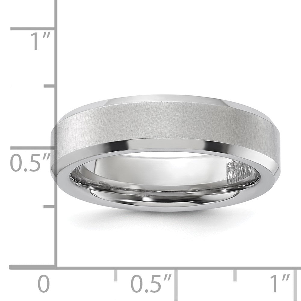 Vitalium Kreuz Satiniert Mittig 6mm Abgeschrägt Kante Ring