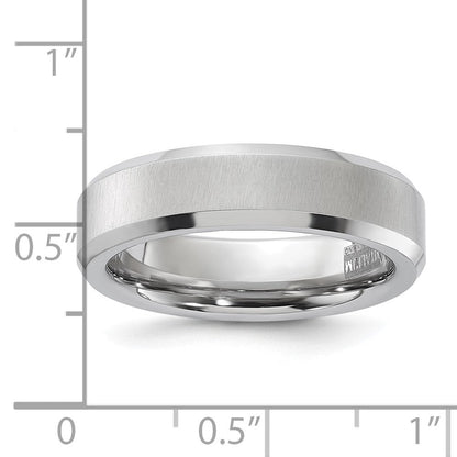 Vitalium Kreuz Satiniert Mittig 6mm Abgeschrägt Kante Ring