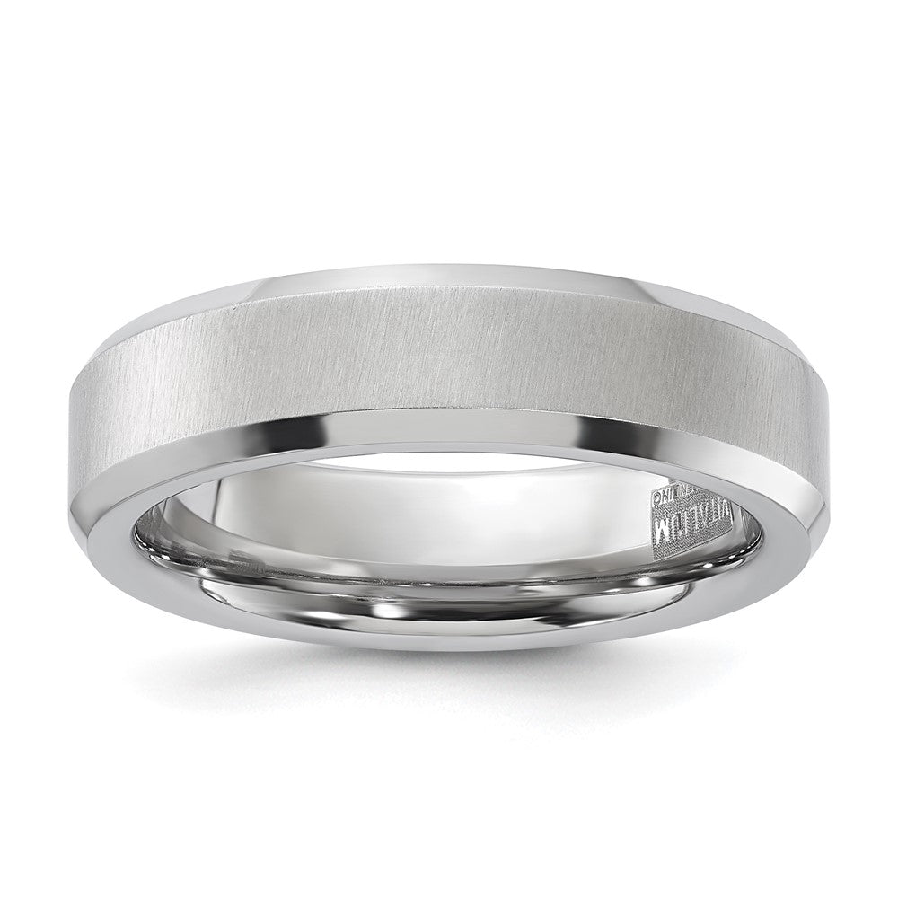Vitalium Kreuz Satiniert Mittig 6mm Abgeschrägt Kante Ring
