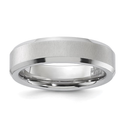 Vitalium Kreuz Satiniert Mittig 6mm Abgeschrägt Kante Ring