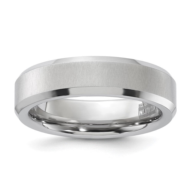 Vitalium Kreuz Satiniert Mittig 6mm Abgeschrägt Kante Ring