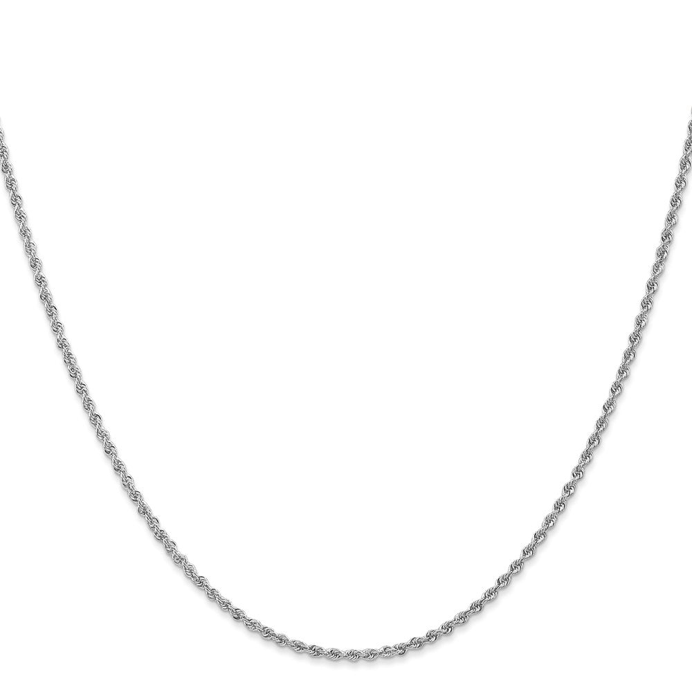 14K Weißgold 1.5mm Normal Kordel mit Karabinerverschluss Halskette