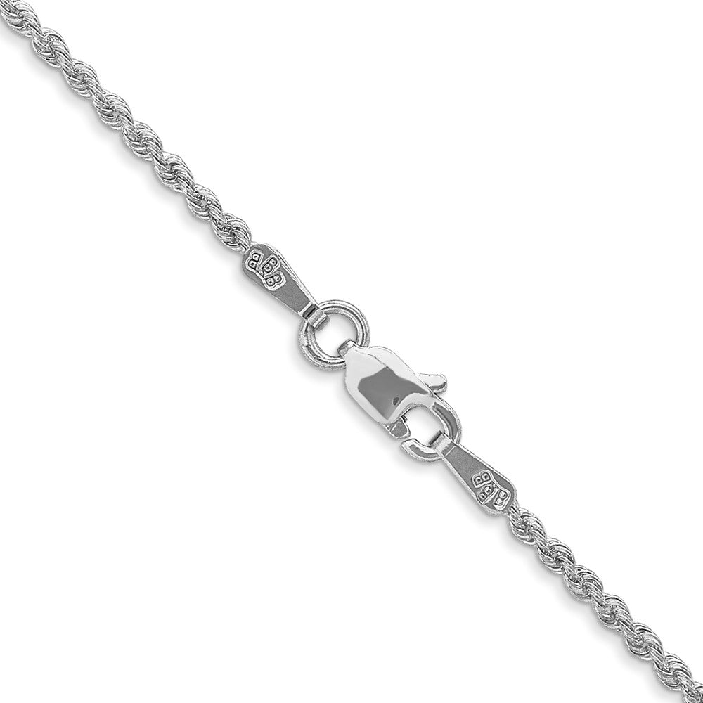 14K Weißgold 1.5mm Normal Kordel mit Karabinerverschluss Halskette