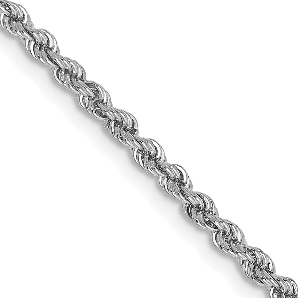 14K Weißgold 2.25mm Normal Kordel mit Karabinerverschluss Halskette