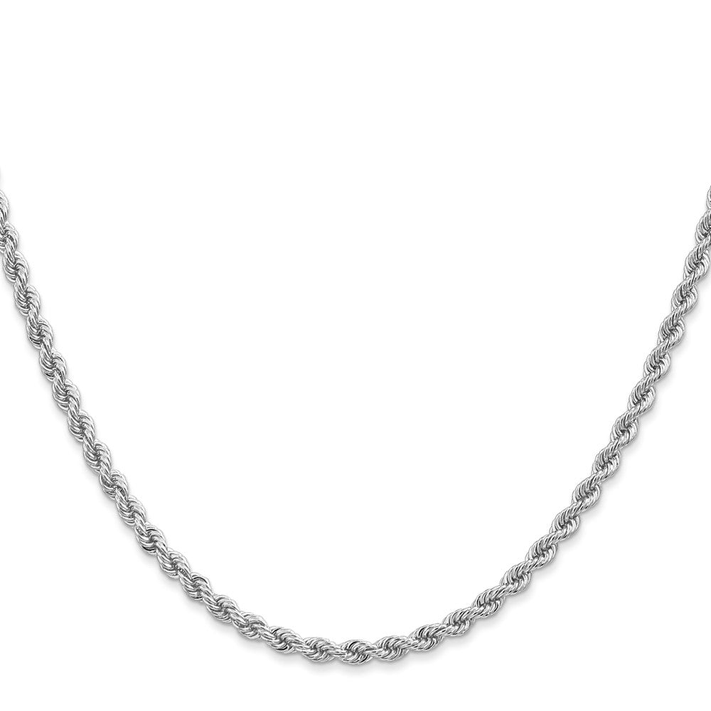 14K Weißgold 2.75mm Normal Kordel mit Karabinerverschluss Halskette